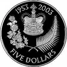 2003 NZ$5 Queen Elizabeth's Golden Jubilee Collection-St. Edward's Crown