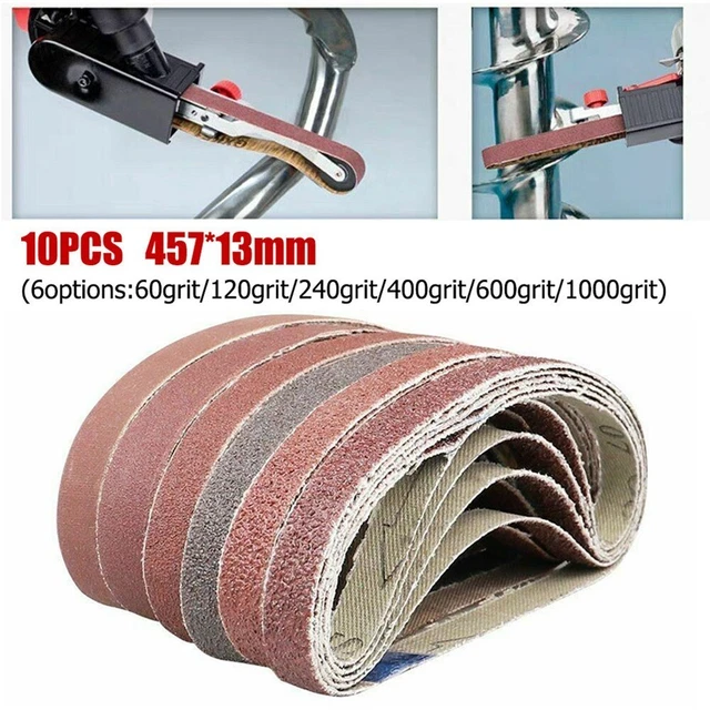 10 pz/set cinghie levigatrici 457*13 mm 60-1000 grana levigatura abrasiva vendita calda
