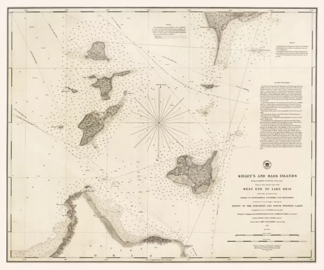 1852 Map of Lake Erie Island Area