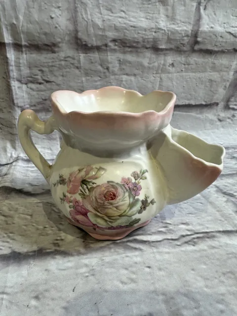 Vintage Victorian Shaving Mug Pink Floral Porcelain James Kent Staffordshire
