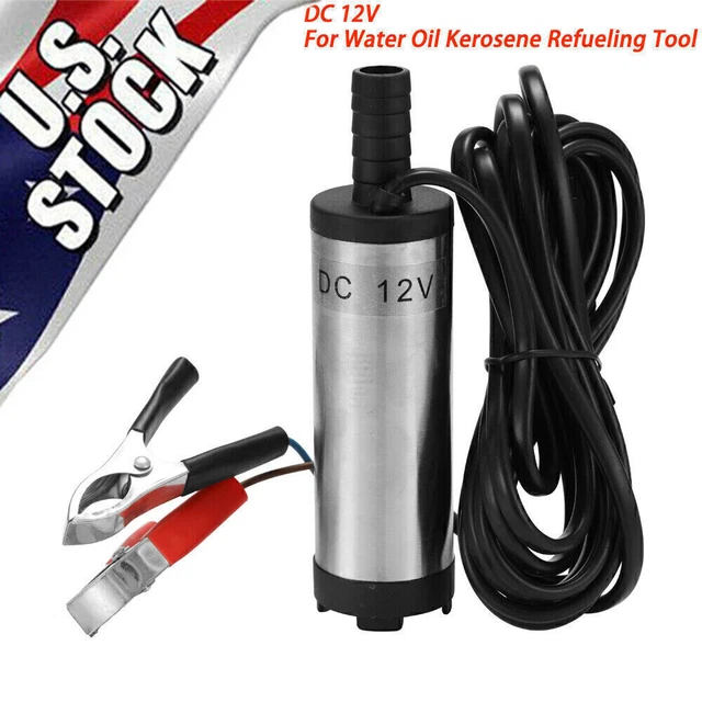 DC 12V Electric Submersible Pump 8500r/Min Water Oil Kerosene Refueling Tool usa