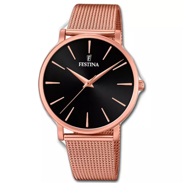 Festina Montre pour Femmes F20477/2 Acier Bracelet Classique or Rose UF20477/2