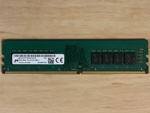 Micron 8GB 2133MHz 2Rx8 PC4-17000 / PC4-2133P-UBB-11 DDR4 Desktop RAM / Memory