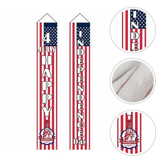 Blanche Tissu Polyester Rideau Bannière Porte Du Jour L'indépendance