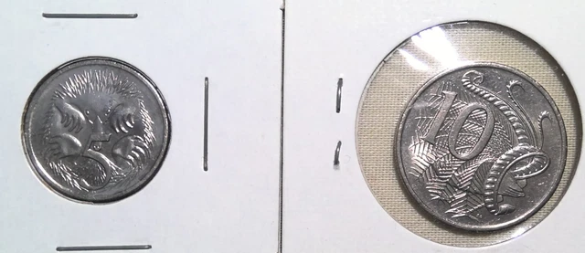 Australian 5 And 10 Cents Coins From 2003 And 2004