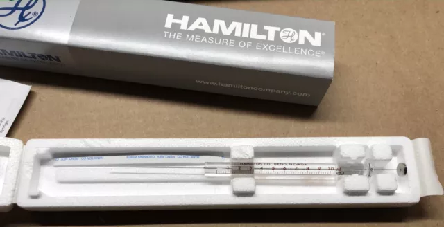 Hamilton Syringe, 10 µL, Model 1701 N SYR, Cemented NDL, 26s ga, 2 in, point #5