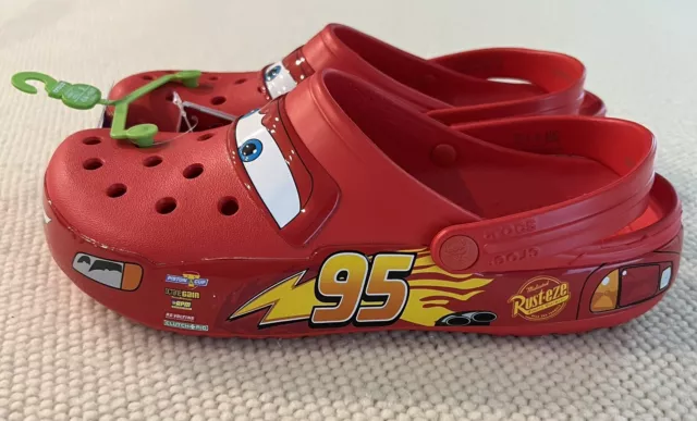 DISNEY PIXAR LIGHTNING McQueen Light Up Crocs Adult Size 11M