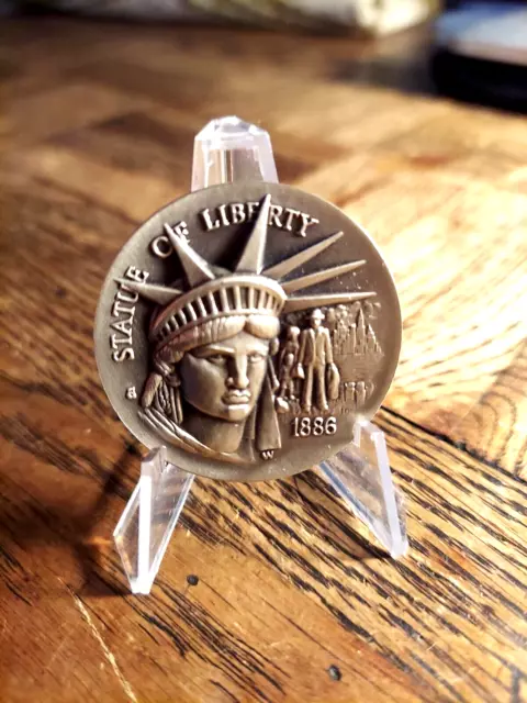 "The Statue Of Liberty" Sterling Silver Medal "Longines Symphonette" "1886"