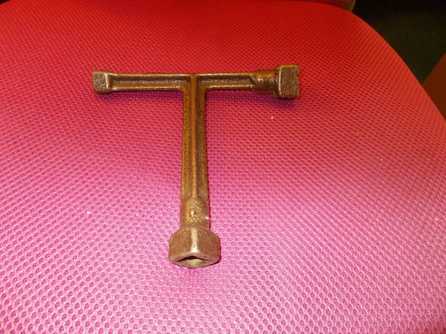 Vintage Steel Nut Drivers/Shut Off Tool) T-Handled CAST IRON