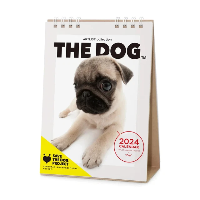 PSL THE DOG 2024 Calendar Desktop Size (Pug) With Original Stickers 45