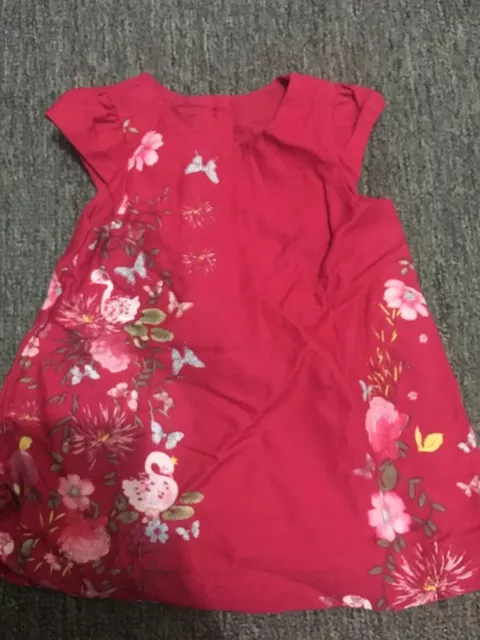 Mothercare Baby Girls Dress With Swans Sz 3-6 Mths Bnwot Free Post (G24)