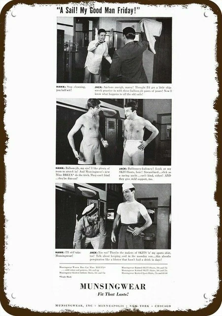 1941 MUNSINGWEAR Men's Underwear Vintage Look DECORATIVE METAL SIGN - HANK & JAC