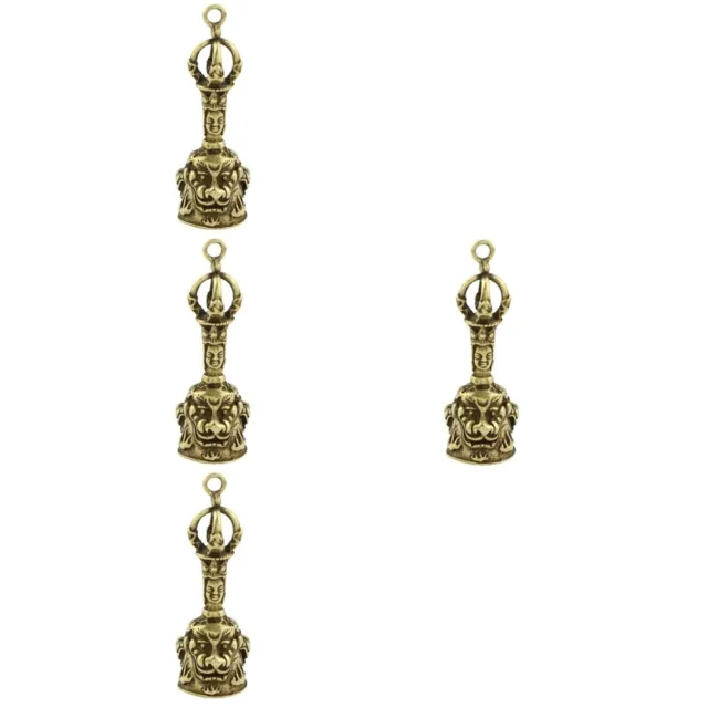 4 Pack Door Brass Antique Buddha Ornaments Buddhist Hanging Bell
