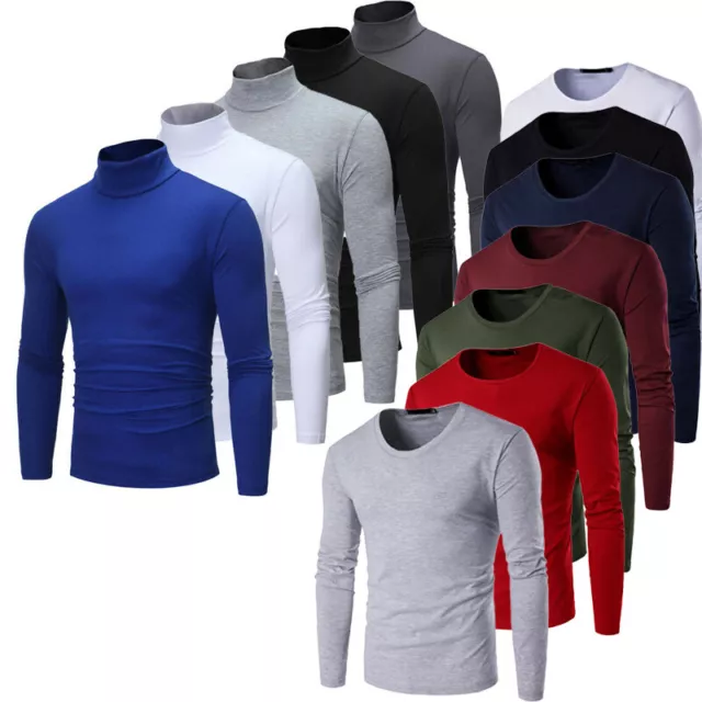 Men's Thermal Top Turtleneck Pullover Slim Fit T-Shirt Long Sleeve Underwear