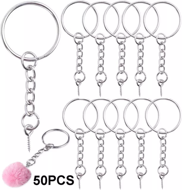 Rings Jewelry Making DIY Accessories Key Chains Kits Keyring With Eye Screws