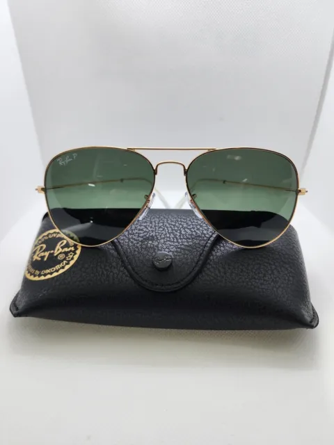 Ray-Ban 58mm Aviator Classic Gold Sunglasses - Green Glass Polarized