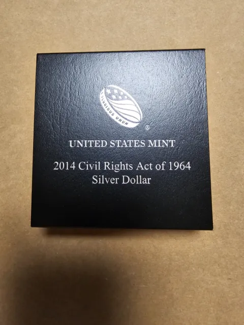 2014 Civil Rights Act of 1964 Proof Silver Dollar W/OGP and COA