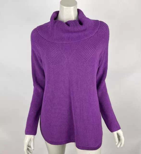 Talbots Cowl Neck Sweater Women M NWT Long Sleeve Stretch Cotton Ribbed Knit