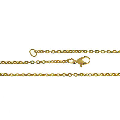 Collares de cadena de cable en tono dorado de 18" - 2 mm - 10 collares - N022