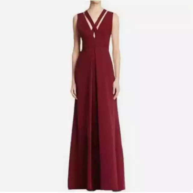 JILL Jill Stuart Criss Cross Strap Gown in Oxblood 6