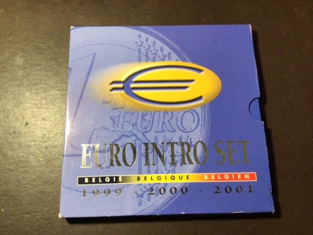 Coffret Introset BU Belgique 1999 - 2000 - 2001 pièces de 1 centimes 2 euro RARE