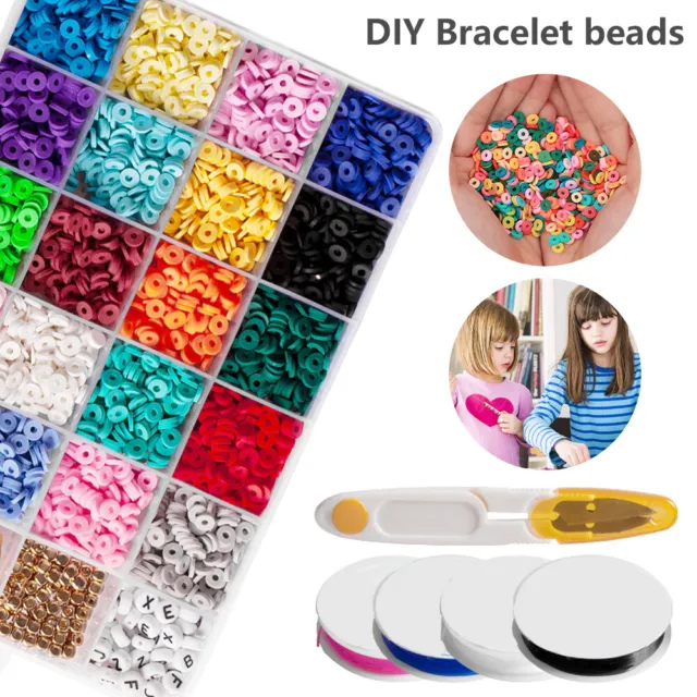 Flat Round Polymer Clay Spacer Beads 20Colors Beads for Jewelry Making Bracelet₡