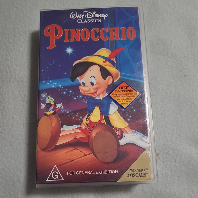 PINOCCHIO WALT DISNEY Classics Cartoon Family Movie VHS Video Tape