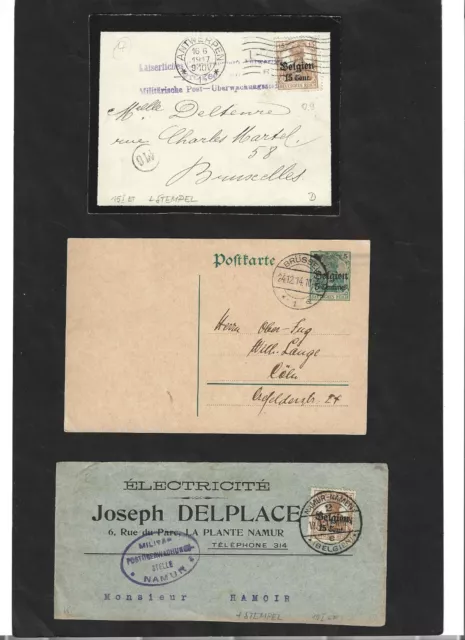 Deutsche Besetzung 1.Weltkrieg, Postkarten Belgien, Etappe West P */o, Auswahl 3