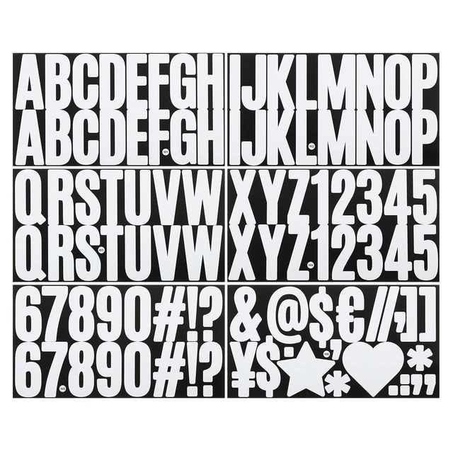ALPHABET LETTERS NUMBERS Stickers, 6 Sheets Self Adhesive Large Decal ...