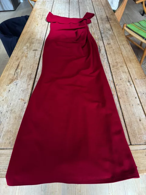 Sensational GODDIVA Dark Red Long Slinky Evening DRESS, Party Maxi, 38, UK 10