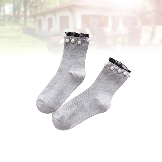 Calze da donna per stivali calze a polsino volant scarpe con calze annata