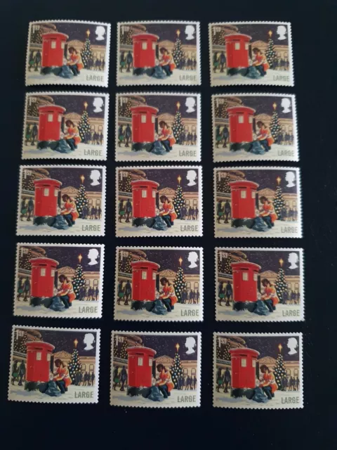 1st Class Large Letter Christmas Stamps. All Genuine With Full Gum.FV £31.50