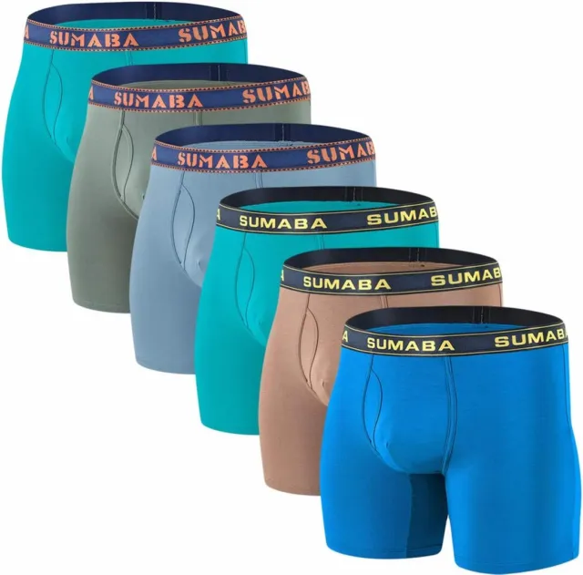 ZONBAILON 6 Pack Men's Underwear Moisture Wicking Bamboo Soft Boxer Briefs M-3XL