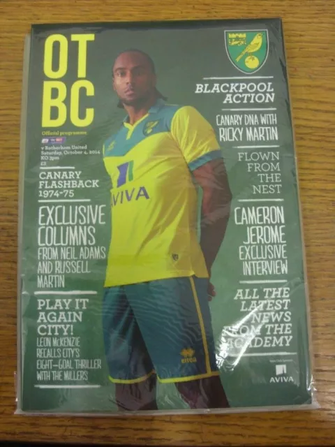 04/10/2014 Norwich City v Rotherham United  . Condition: if no previous faults l