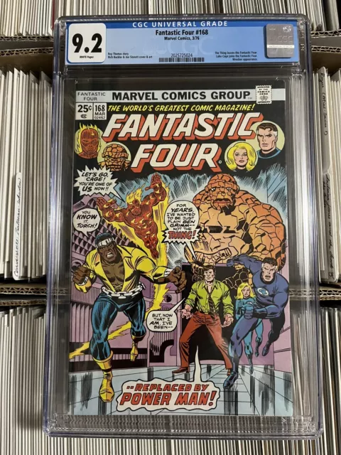 Fantastic Four 168 Cgc 9.2 Key Issue Power Man Joins Team Marvel Comics 1976
