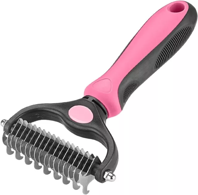 2side Dog Brush for Shedding Dematting Pet Grooming Cat Hair Undercoat Rake Comb