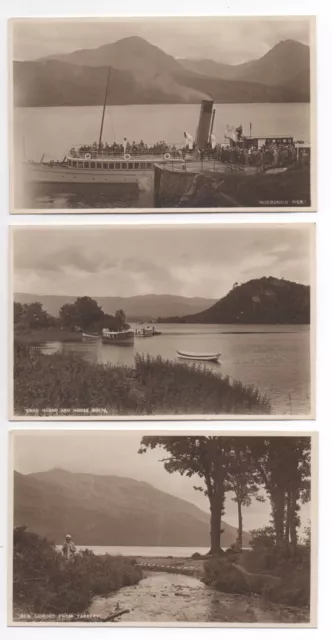 Three Antique Tuck’s RPPC Loch Lomond, Scotland Real Photograph Postcards