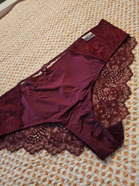 LANE BRYANT CACIQUE 26/28 Ruched Back CHEEKY PANTY W/ LACE VENETIAN RED  $16.99 - PicClick