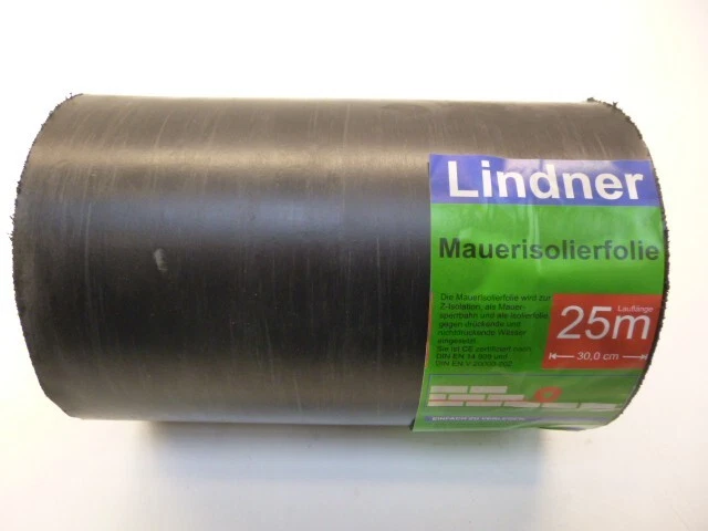 Lindner Mauer Isolierfolie Mauerisolierfolie Mauersperrfolie 25mx30cm (1,12€/m²)