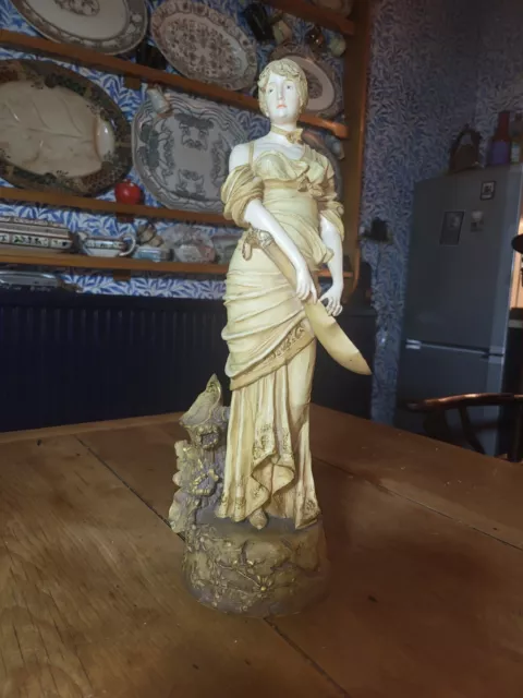 Ernst Wahliss Art Nouveau figurine, similar to Royal Dux 40cm tall