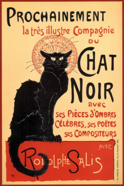 Le Chat Noir The Black Cat French Wall Art Nouveau Art Print Poster 12x18