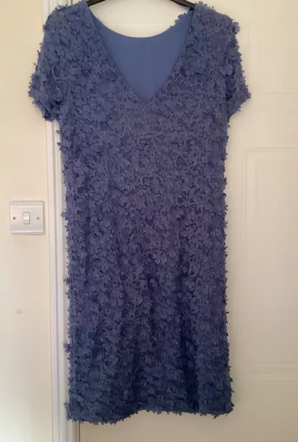 Next Blue Lace Mother of the Bride Dress. Lined. Size 12T. New / Tags. (RRP £68)
