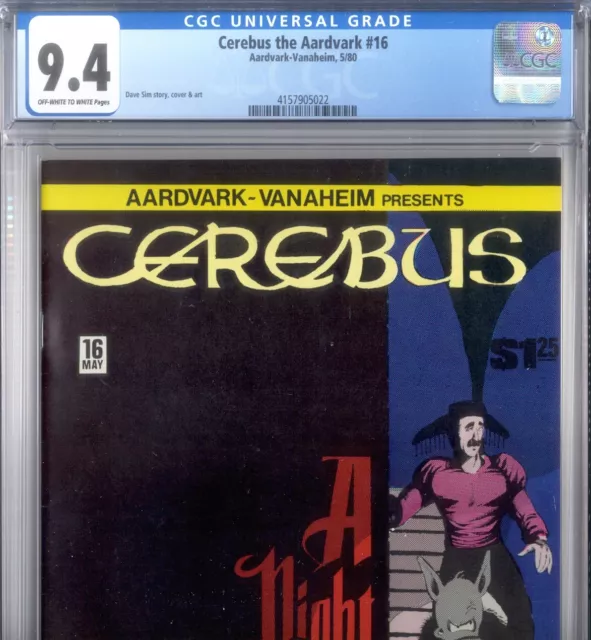 PRIMO:  CEREBUS #16  htf high-grade early Dave SIM NM 9.4 CGC 1980 comics