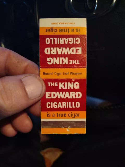 Vintage The King Edward Cigarillo Collectible Advertising Matchbook Cover Used