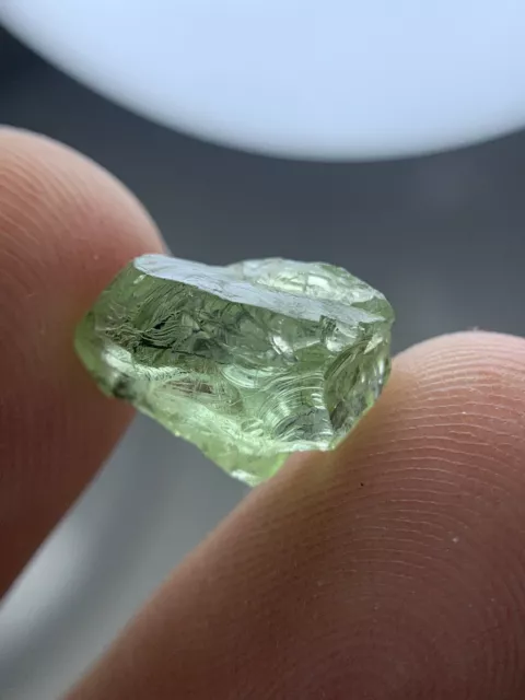 5.20 Crts  Amazing Rare Ludwigite needles in green facet grade peridot rough@pak