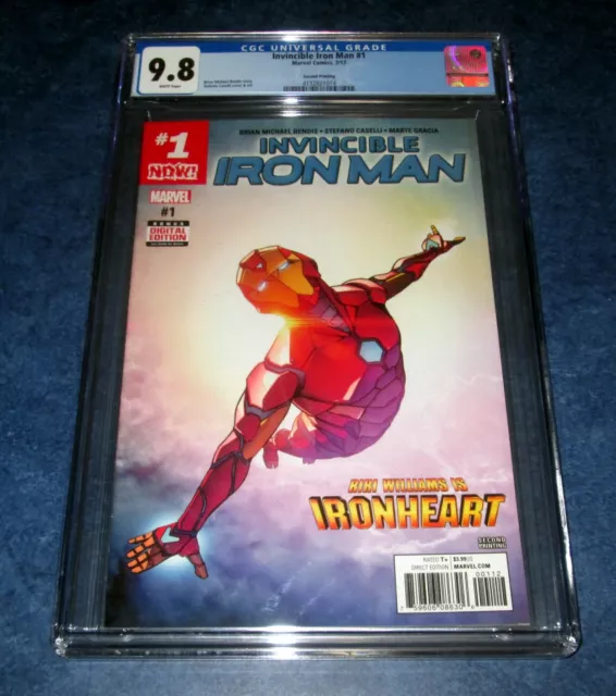INVINCIBLE IRONMAN 1 2nd print variant CGC 9.8 RIRI WILLIAMS IRONHEART 2017 NM/M