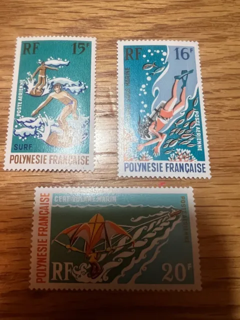 Fr Polynesia 1971 Nautical Sports Scott C71-73 very fine MNH Airmail Stamps