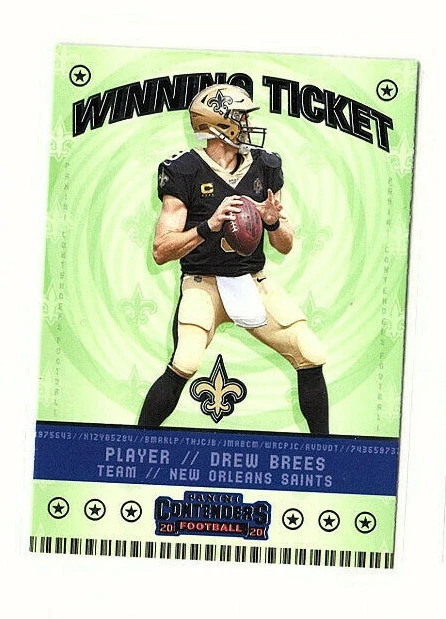 Drew Brees 2020 Panini Contenders Winning Ticket #WT6 New Orleans Saints
