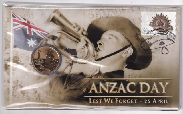 Australian Pnc Cover: 2012 $1 Coin Anzac Day Lest We Forget 25 April..