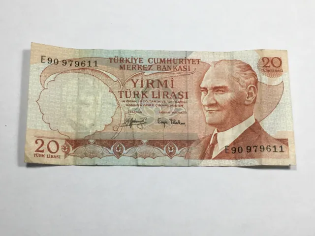 Ticket Turkey 20 Lirasi 1970 (9-15/A0-23/1)